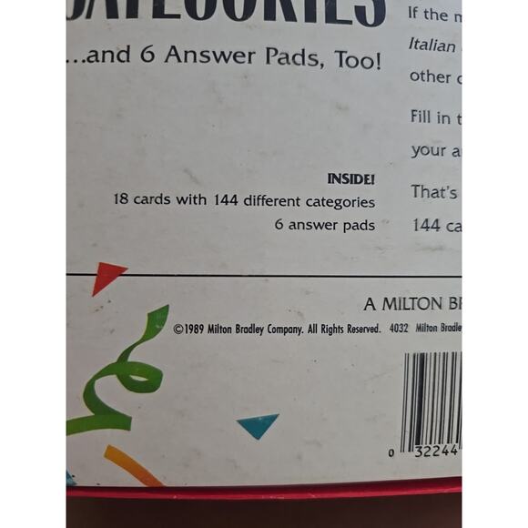 Vintage 1989 Milton Bradley MB The Game of Scattergories Card Game - Complete - Picture 5 of 5